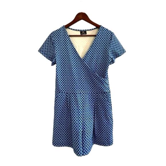 Sailor-Sailor Women's Size Medium Blue Romper Geometric Print Nautical - Picture 4 of 7